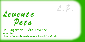 levente pets business card